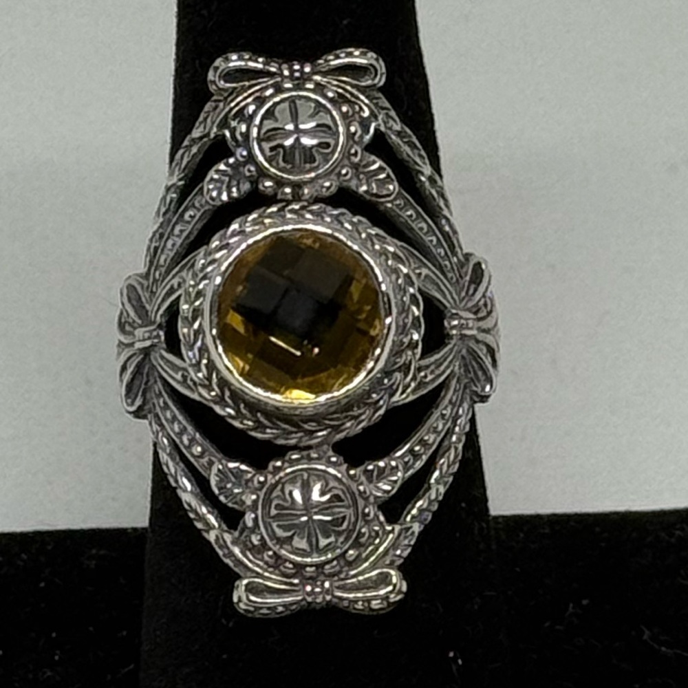 925 sterling silver citrine ring Sz 9.5